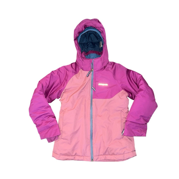 Girls Patagonia Snowbelle Jacket Size Medium ski snowboard full zip pink